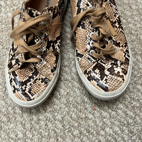 Superga Synth Python Snake Print Lace Up Sneakers in brown size 8 - Picture 8 of 9